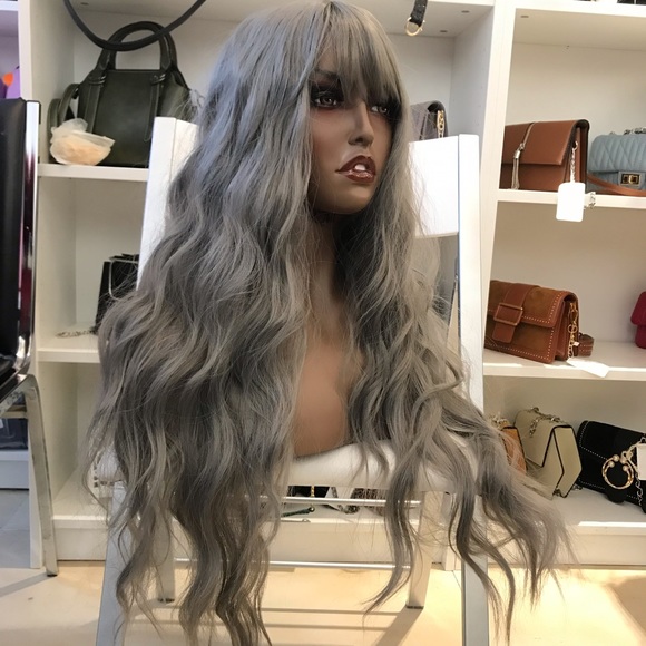 Human hair blend Sliver Gray Wig - Picture 2 of 5